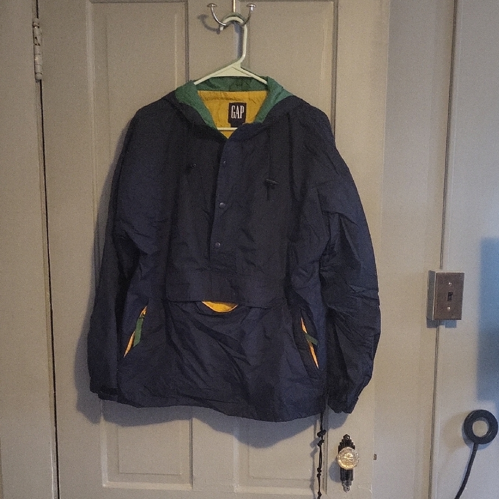 GAP Men's Blue and Green Windbreaker